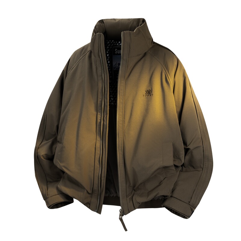 Allin Autumn and Winter New down Jacket Men's Trendy Brand Retro Stand Collar Windproof Thickeneded Duck down Loose Cold-Proof Clothing