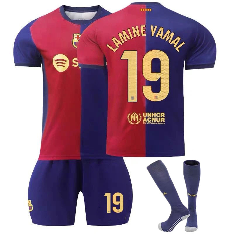 2425 new Barcelona home jersey No. 9 Laiwan 18 Pedrid 10 Messi adult…
