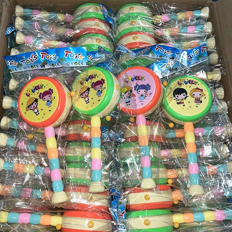 Детская игрушка погремушка мультфильм пластиковый ручной барабан погремушка барабан погремушка внешняя торговля 2 юаней игрушка оптом