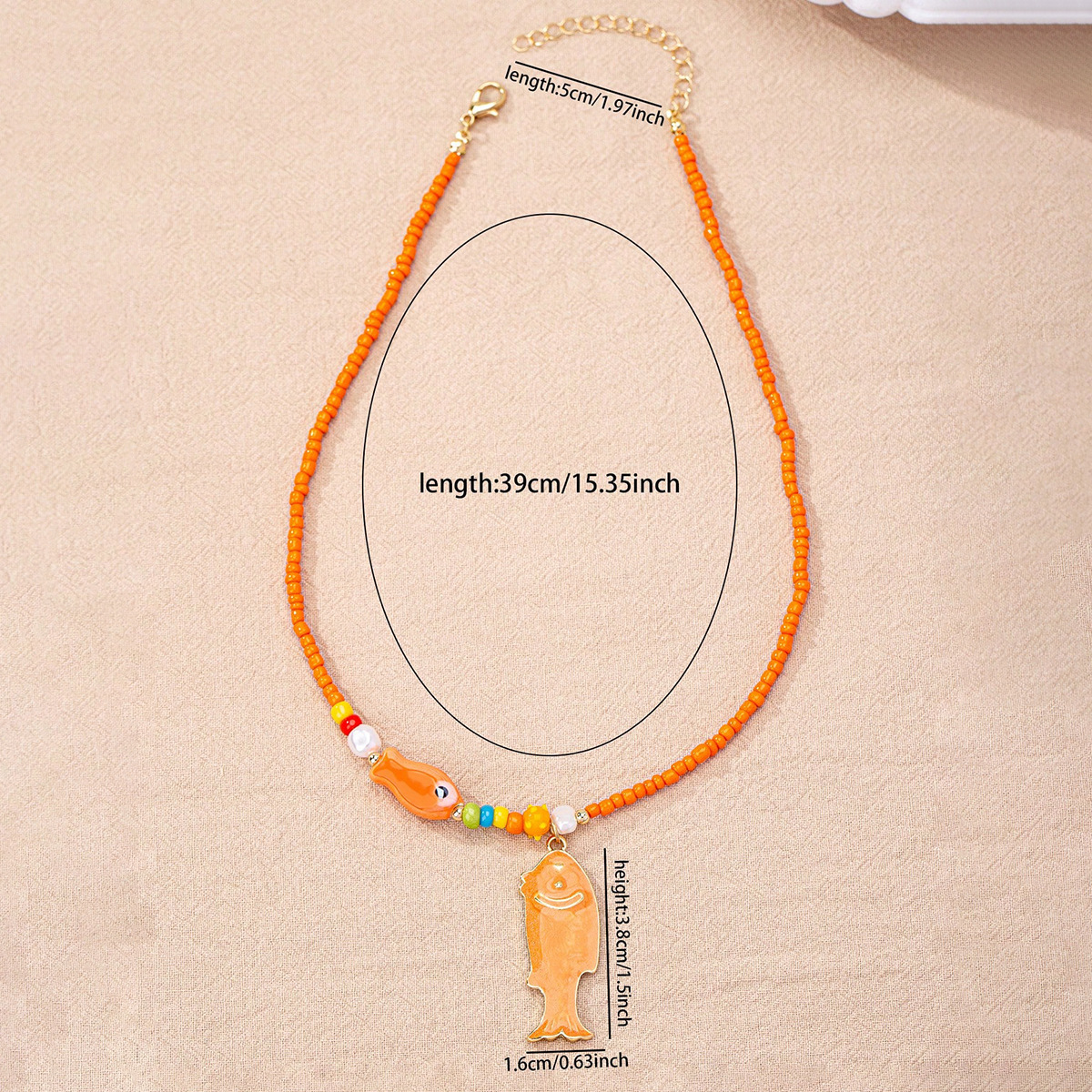 15g Weight Lobster Trigger Clasp Closure Clasp Closure Type Glass Pendant Material Pendant Necklace Classification Cute Marine Style Fish Alloy Glass Beaded Chain Lobster Trigger Clasp Closure Beaded Necklaces Wholesale