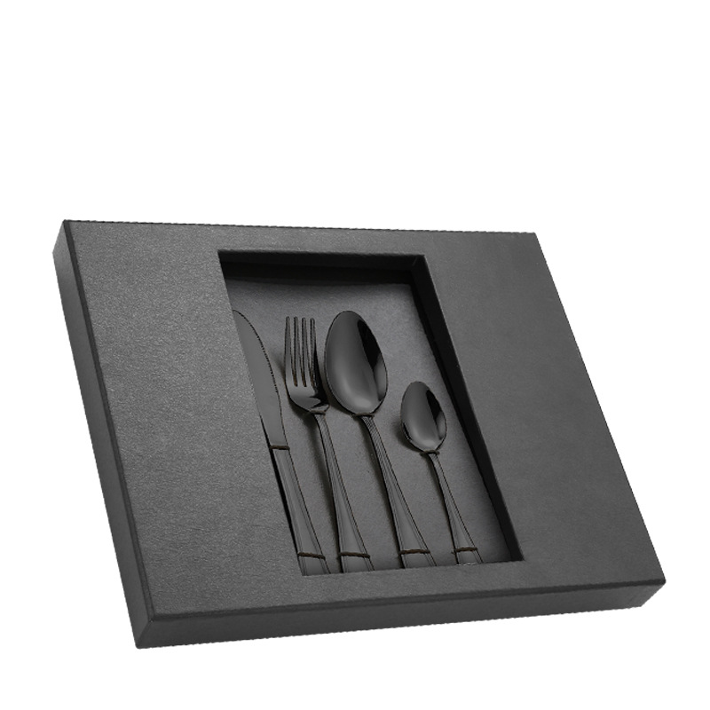 Juego de vajilla de acero inoxidable Amazon TikTok 20/24 piezas 1010 caja de regalo de cuatro piezas principales traje de cuchillo, tenedor y cuchara de comida occidental