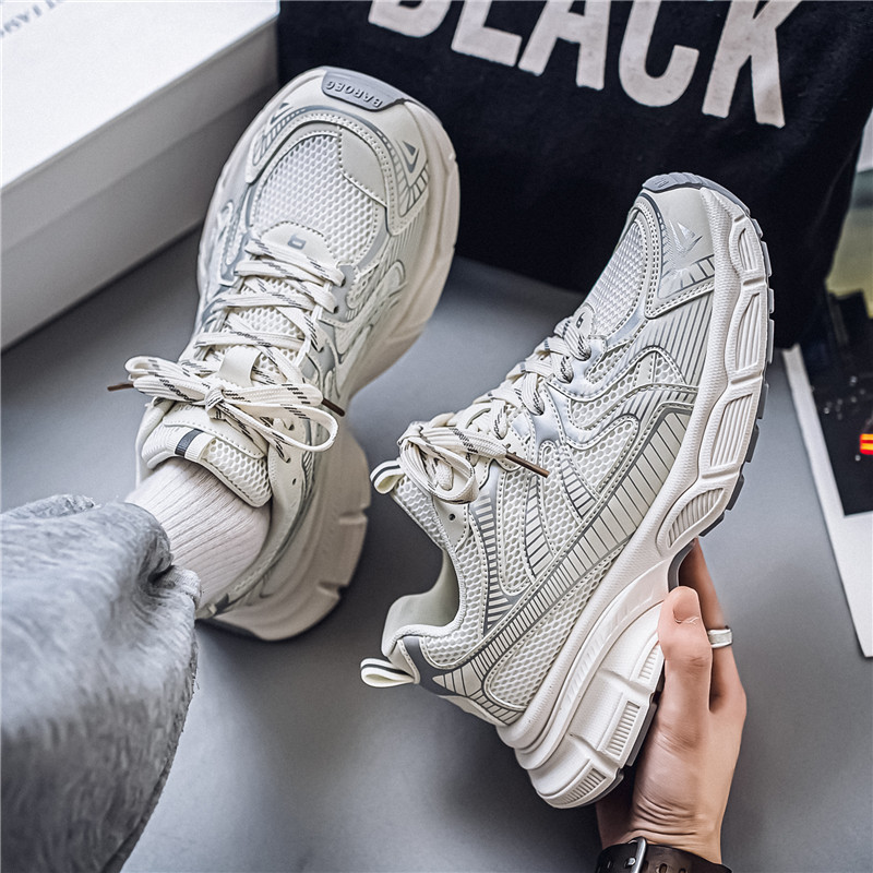 Men's Shoes Thick-Soled Dad Shoes Men's Summer New Mesh Breathable Casual Shoes Sports Running Shoes Thick-Soled Orgasm Shoes