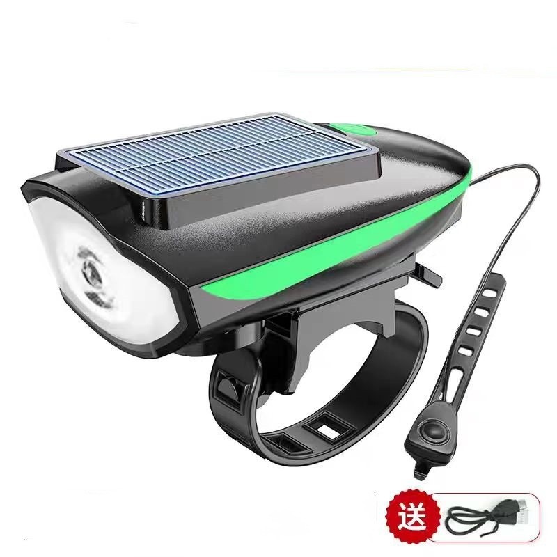Bicicleta solar bocina faro carga noche bicicleta de montaña linterna accesorios de bicicleta equipo de ciclismo