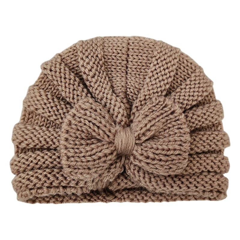 Детская шапка 0-3 месяца однотонная ручной работы шерстяная шапка с бантом Европейская и американская детская складчатая Защитная дверная пуловер шапка