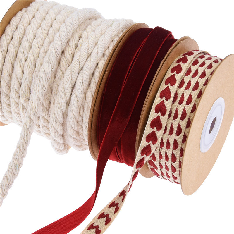 Nuevo conjunto de cinta de boda de San Valentín transfronterizo jacquard cinta de algodón de regalo creativo cinta de cuerda de embalaje