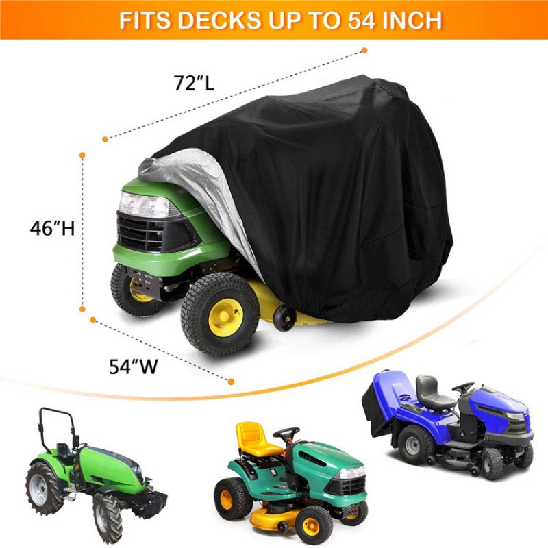 亚马逊跨境户外割草机防水罩拖拉机罩210D牛津布黑色铲草机保护罩