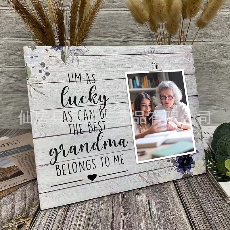 Cross-Border New Style Density Board Photo Frame Ornament Wooden Photo Frame Wire-Wrapped Painting Hanging Decoration Grandma's Birthday Gift Photo Frame Display Stand Cross-Border New Style Density Board Photo Frame Ornament Wooden Photo Frame Wire-Wrapped Painting Hanging Decoration Grandma's Birthday Gift Photo Frame Display Stand