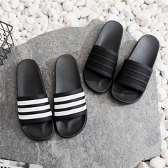 Summer three-stripes Korean style couple casual flip-flops student trend slippers men's beach shoes
