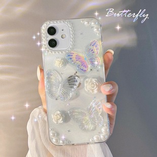 French retro three-dimensional Butterfly phone case for Apple iPhone14 13 Apple 12 epoxy 11 glitter 15 three-dimensional New
