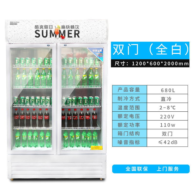 Gabinete de exhibición refrigerador refrigerador refrigerador supermercado refrigerador comercial refrigerador de una sola puerta doble puerta vertical refrigerador de refrigeración de bebidas de cerveza