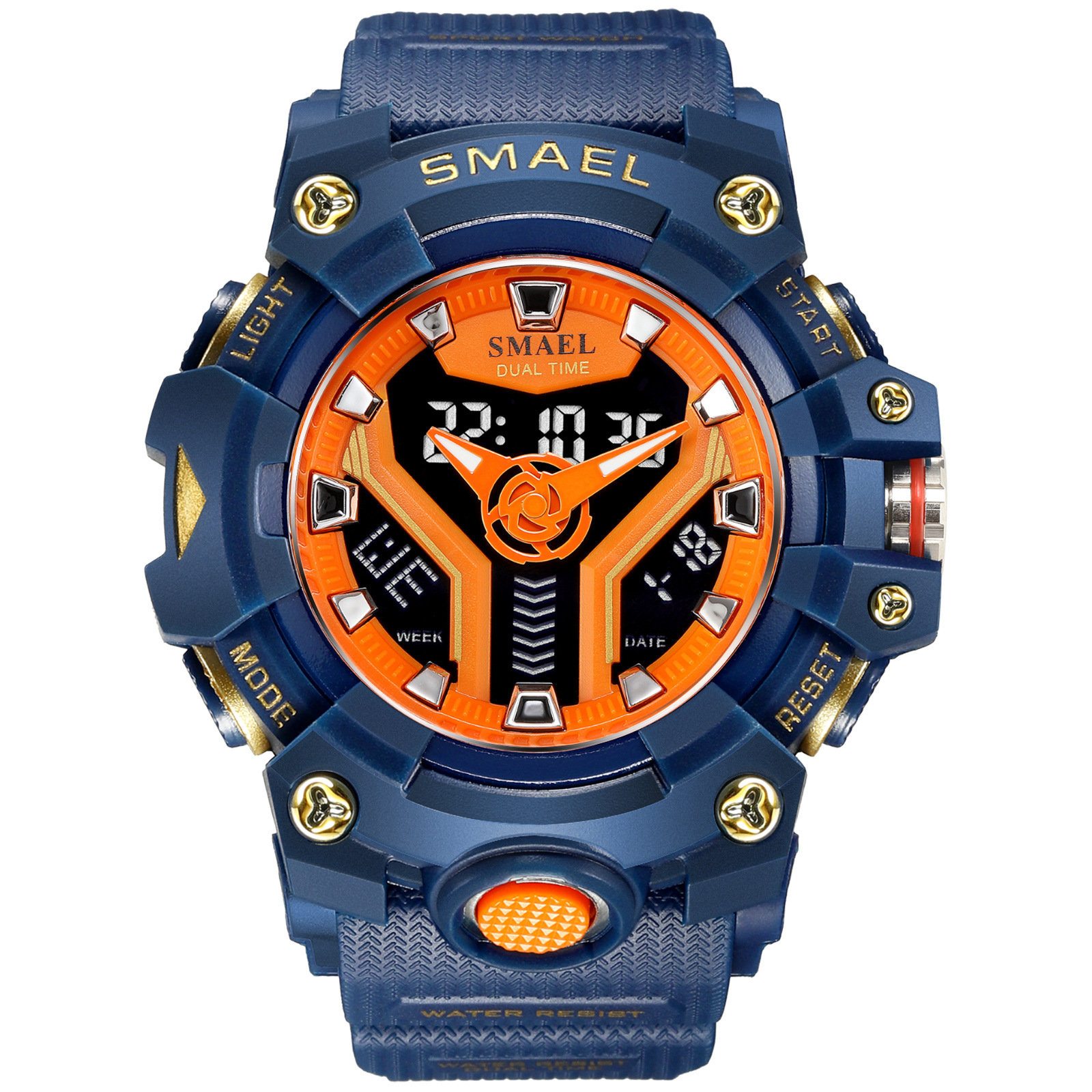 SMAEL Smel nuevo reloj electrónico creativo de los hombres deportes al aire libre multifunción sincronización reloj impermeable 8075