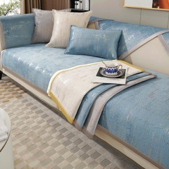 Universal Four Seasons Chenille Sofa Cushion Solid Color Sofa Seat Cushion Modern Minimalist Cover Anti-Slip Back Support Pillow Cover