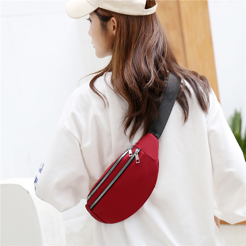 Entrega de una sola pieza Nuevos Deportes corriendo bolso de la cintura de las mujeres simple de moda de color sólido bolso de hombro de las mujeres del logotipo impreso crossbody bolsa de pecho