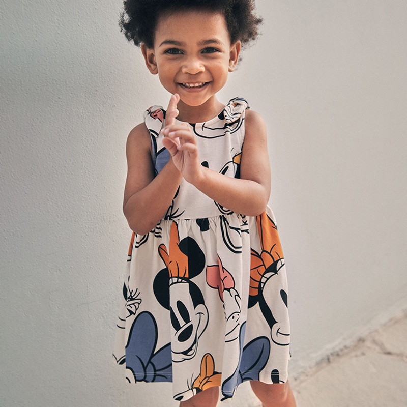 Cross-border children's skirt summer new European and American children's round neck cute little girl fashion princess skirt dress