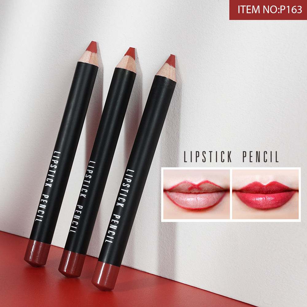 menow non-stick cup 12cm thick wooden stick lipstick matte hook Lip liner pen P163 with pen sharpener undefined