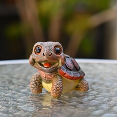 国境を越えた新型の大きな目のカメの置物の小さい景観の庭の花園の海辺の樹脂の工芸品はカメの置物を飾ります。