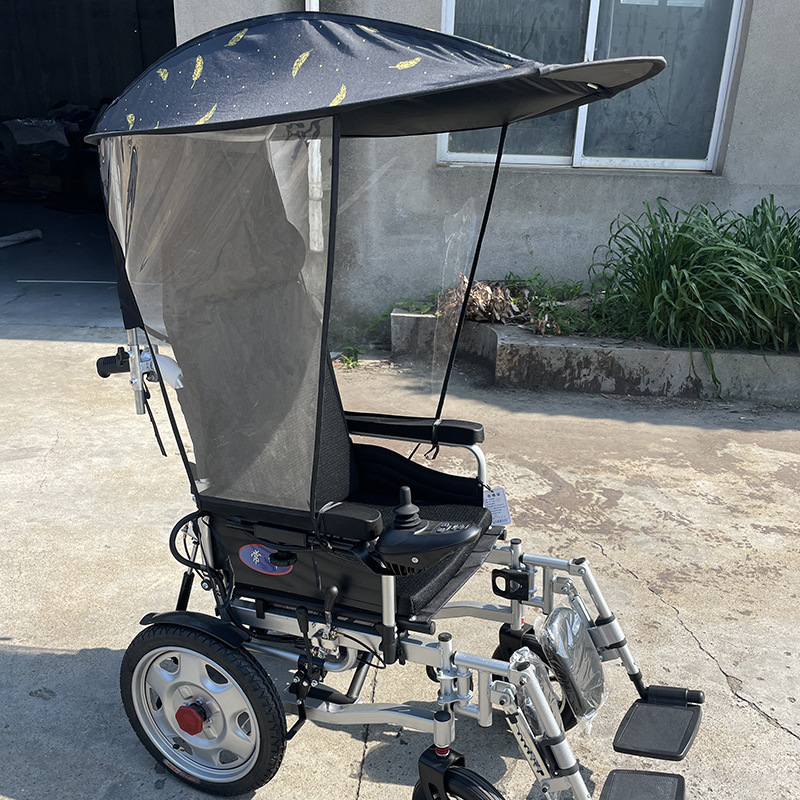 Four-Wheel Electric Vehicle for the Elderly, Electric Scooter for Picking up and Dropping Off Children, Electric Vehicle with Canopy, Wheelchair, Four-Wheel Mobility Scooter for the Elderly with Canop