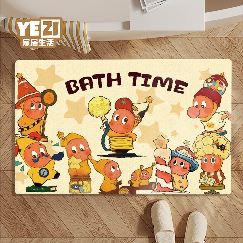 Cute Star Man Diatom Mud Bathroom Floor Mat Absorbent Non-Slip Bathroom Toilet Room Door Foot Mat