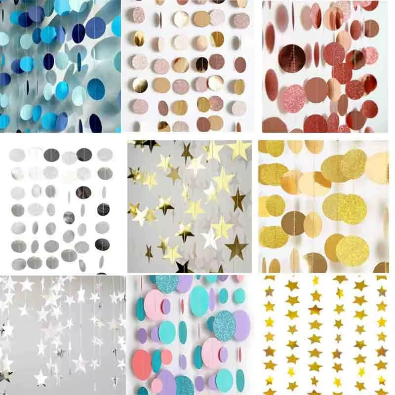 4m Светоотражающая гирлянда с пентаграммой, свадебная композиция, золотая звезда, флаг, подвесное украшение, украшение для дня рождения.