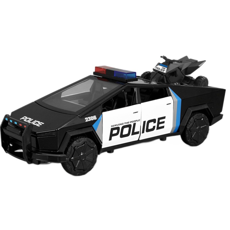 XLG合金自動車モデル1/24テスラパトカー玩具ピックアップトラックスポーツカー枝豆3外国語パトカー電気杭