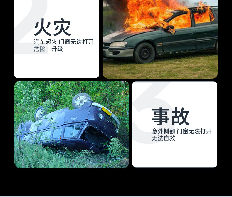 Car Window Breaker with Phone Number Plate, Multi-Functional Safety Hammer, Temporary Parking Sign, Car Escape and Life-Saving Artifact