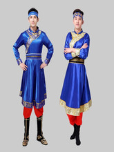蒙古元素蒙古袍長款男士蒙古摔跤騎馬舞蒙古舞蹈少數民族筷子服裝