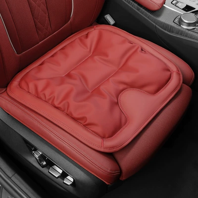 Car seat cushion anti-fouling leather winter single-piece Mercedes-Benz BMW Audi car special rear row integrated three-piece seat cushion (Seat cushion, seat cover) - volcano-red-single-front-seat-cushion-mercedes-benz-car-logo