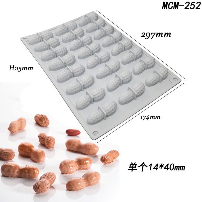 En stock simulación Castaño frambuesa cacahuete setas fruta pequeña molde de silicona comida china swing placa decoración hornear