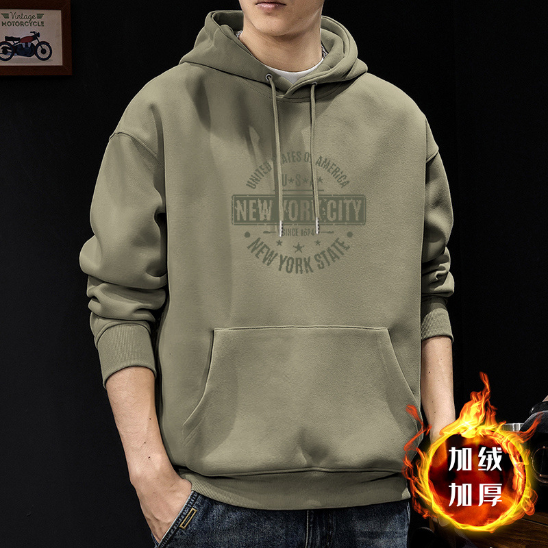 American sweater masculino primavera y otoño marca de moda suelta letras retro impresión con sombrero estilo de puerto amplio abrigo casual superior