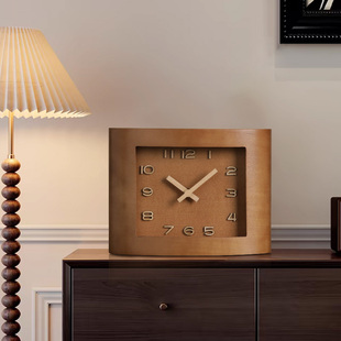 Retro Clock Table Clock Living Room Decoration Clock Table Clock Desktop Tv Cabinet Ornaments Medieval Bedroom Solid Wood