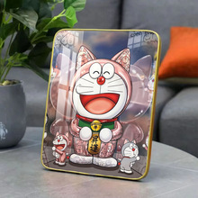 爆款哆啦a梦相框摆台摆件招财猫升开运装饰画卡通动漫节日礼物