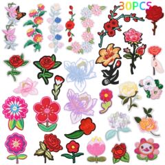 Embroidered rose flower size small and large fabric patches for clothes DIY computer embroidery badges clothing accessories factory wholesale