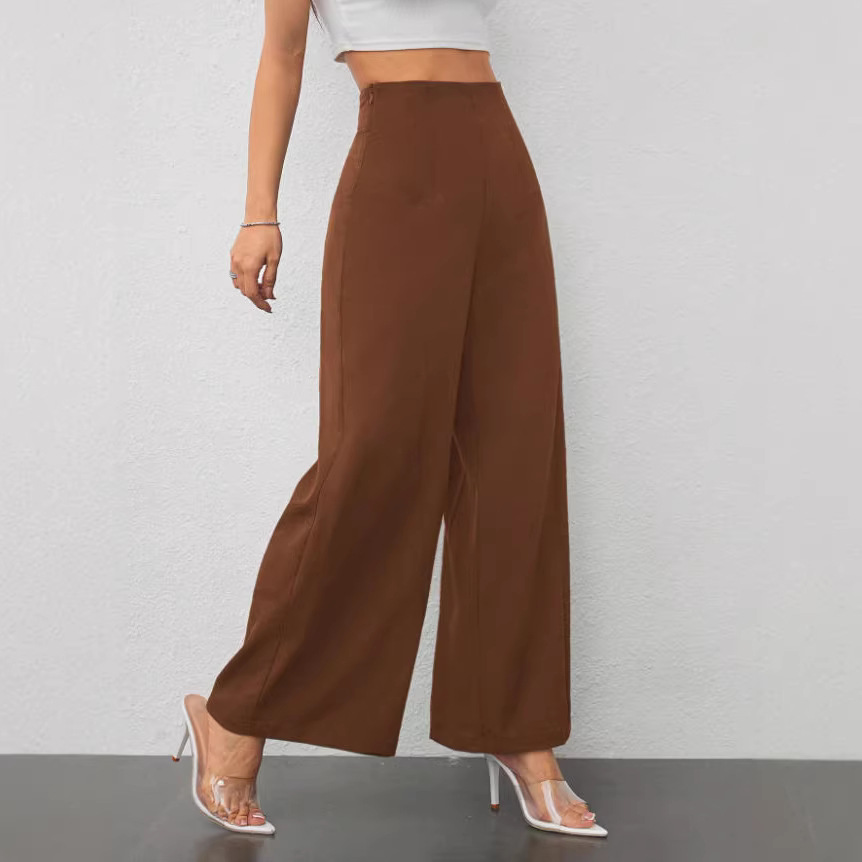 Abbigliamento donna, pantaloni a gamba larga, moda autunno, casual, da pendolare, snellenti, fluidi, stile americano 2026_voghion.com