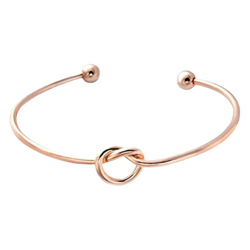 European and American Metal Love Knot Bracelet Women's diy Bracelet Opening Rose Gold Hand Jewelry Bridal Tribal Kink
