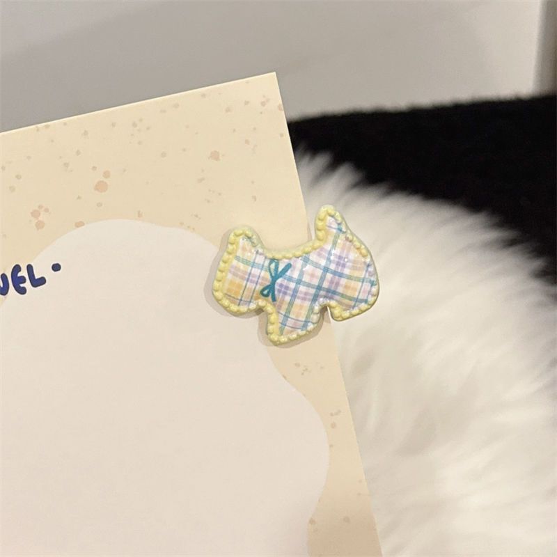 韓国風のかわいい格子柄の犬の樹脂製アクセサリー、手作り素材、靴飾り、クリーム接着剤、子供用ヘアピン、ヘアアクセサリー、パッチ|undefined