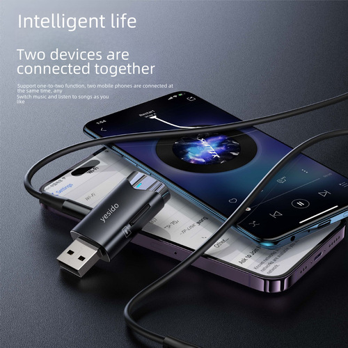 USB car Bluetooth AUX player Bluetooth 5.0 dual-mode hands-free calling audio phone adapter wholesale