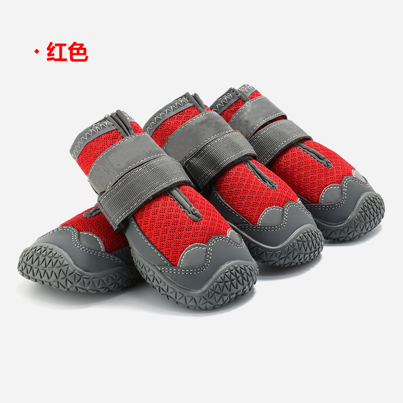 Nuevos zapatos para perros de primavera, verano, Otoño e Invierno Nueva malla transpirable Golden Retriever DEMU zapatos para perros de fábrica