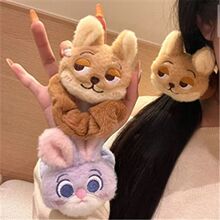 卡通疯狂动物城朱迪尼克毛绒发圈头绳皮筋束发带发饰品可爱发绳