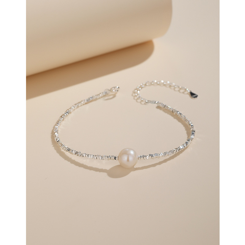 925 plata esterlina pulsera de perlas de agua dulce de plata rota niñas Luz de lujo de alto grado sentido nicho diseño novias pulsera de regalo