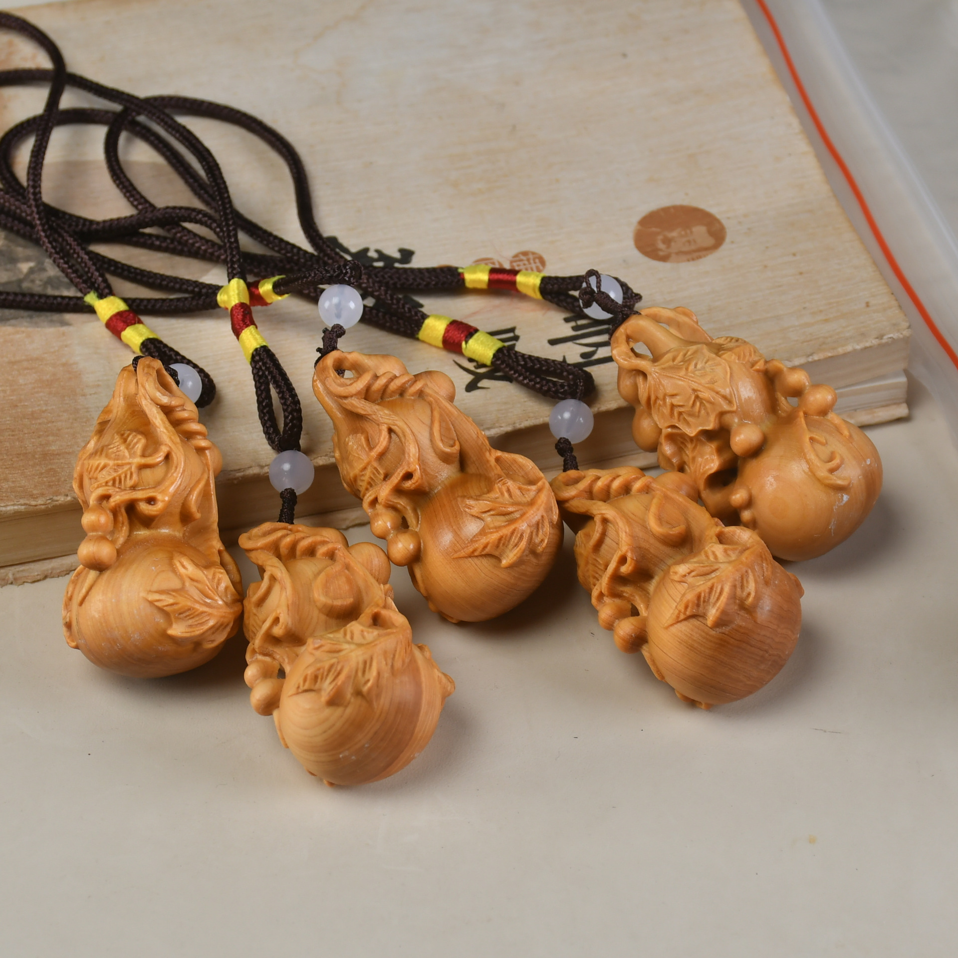 崖柏福禄五福手把件葫芦文玩实木雕刻盘龙男女士把玩多子多福葫芦