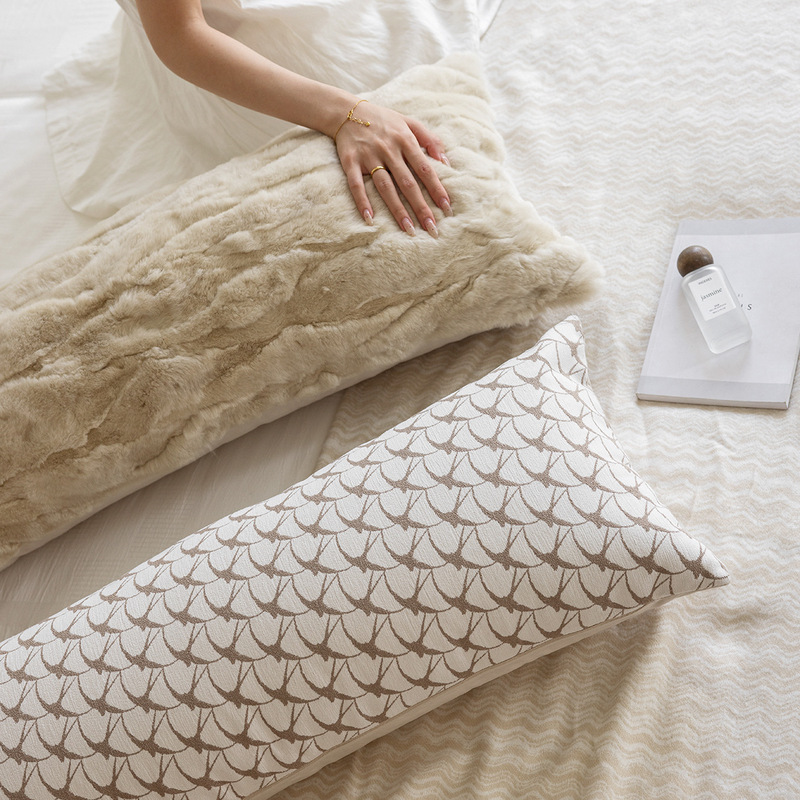 Leg-Length Pillow for Girls to Sleep On, Long Pillow for Bedside Cushion, Backrest, Side Sleeping Pillow, Plush Sofa Pillow Cover Leg-Length Pillow for Girls to Sleep On, Long Pillow for Bedside Cushion, Backrest, Side Sleeping Pillow, Plush Sofa Pillow Cover