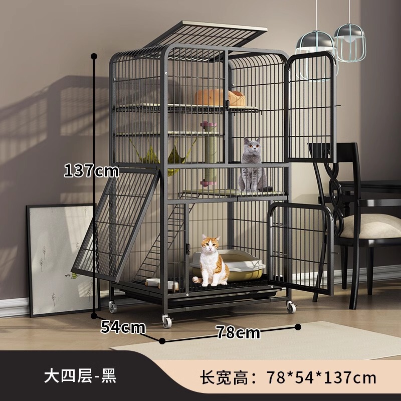 猫ケージ家庭用屋内特大フリースペース猫ヴィラトイレ一体型猫城猫ケージ猫クライミングフレームハウス|undefined