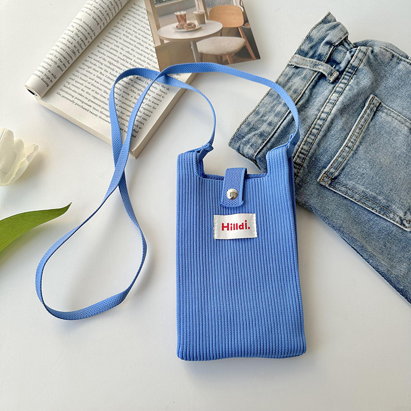 Primavera nuevo color sólido de punto de hombro mochila bolso móvil de moda versátil bolso de dopamina para hombres y mujeres