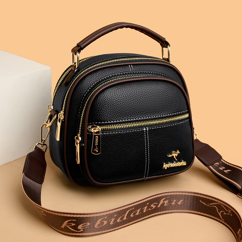 Nuevo de alta calidad de cuero suave de múltiples capas de gran capacidad bolso versátil Luz de lujo popular moda hombro bolsa de mensajero