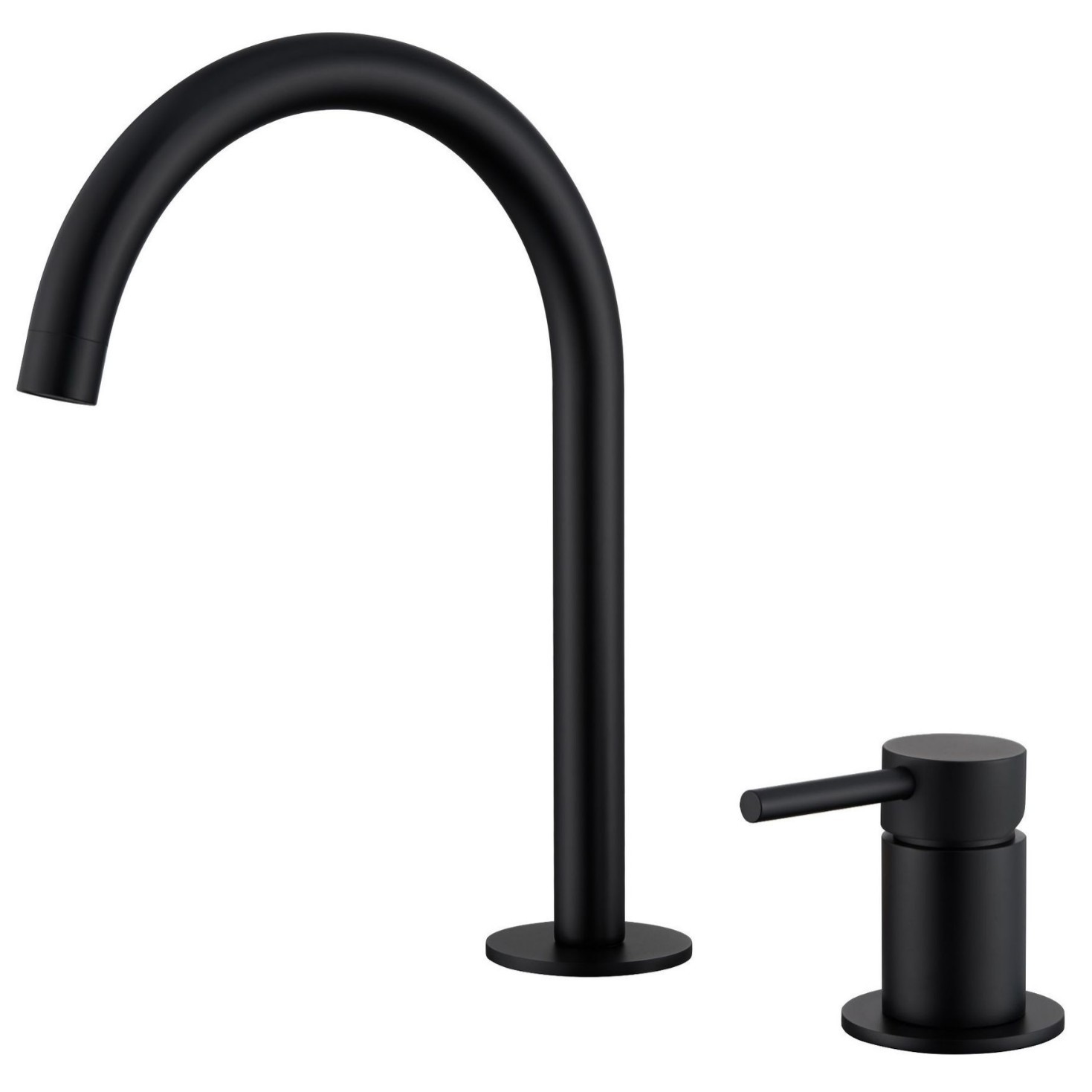 Lavabo sobre encimera con codo-negro