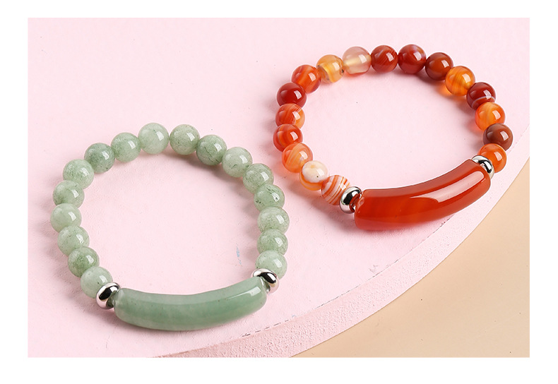 Simple Style Geometric Stainless Steel Natural Stone Polishing Bracelets display picture 1