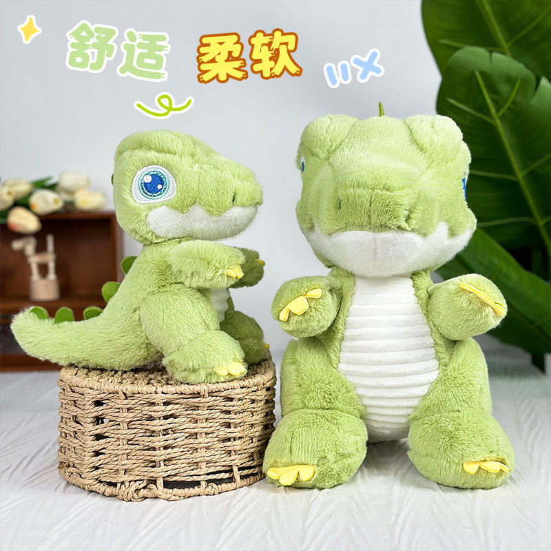 Creativo nuevo juguete de peluche T. rex verde muñeca de dibujos animados pequeños dinosaurios almohada muñeca regalos al por mayor