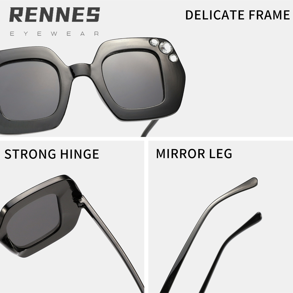 2025 nuevas gafas de sol de color caramelo de diamantes transfronterizas para niños