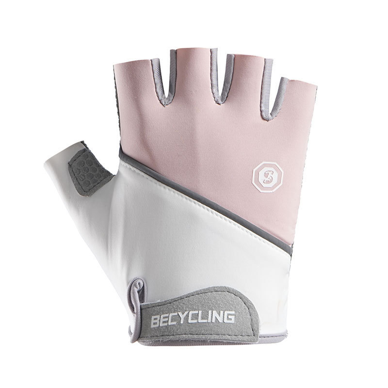 Guantes de gimnasio para hombres y mujeres al aire libre antideslizante resistente al desgaste ciclismo transpirable seda de hielo amor de silicona líquida guante deportivo de medio dedo