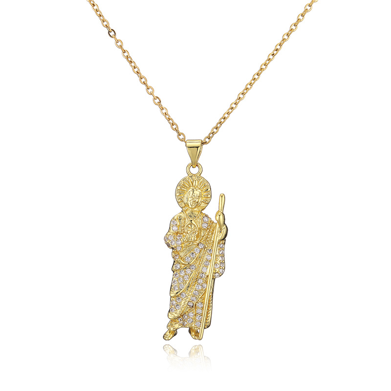 Fashion Death Sickle Priest Shape Pendant Copper Necklace display picture 7